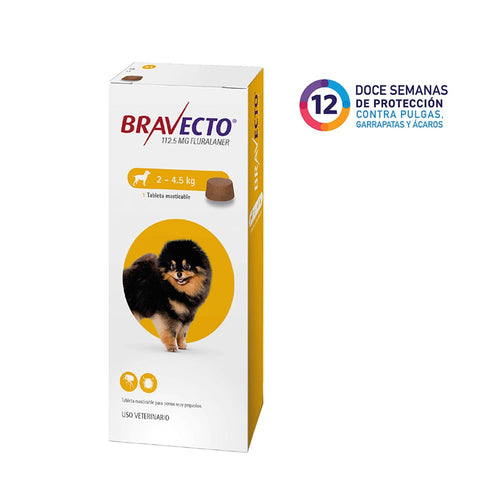 Bravecto 2 a 4.5 kg 12 semanas