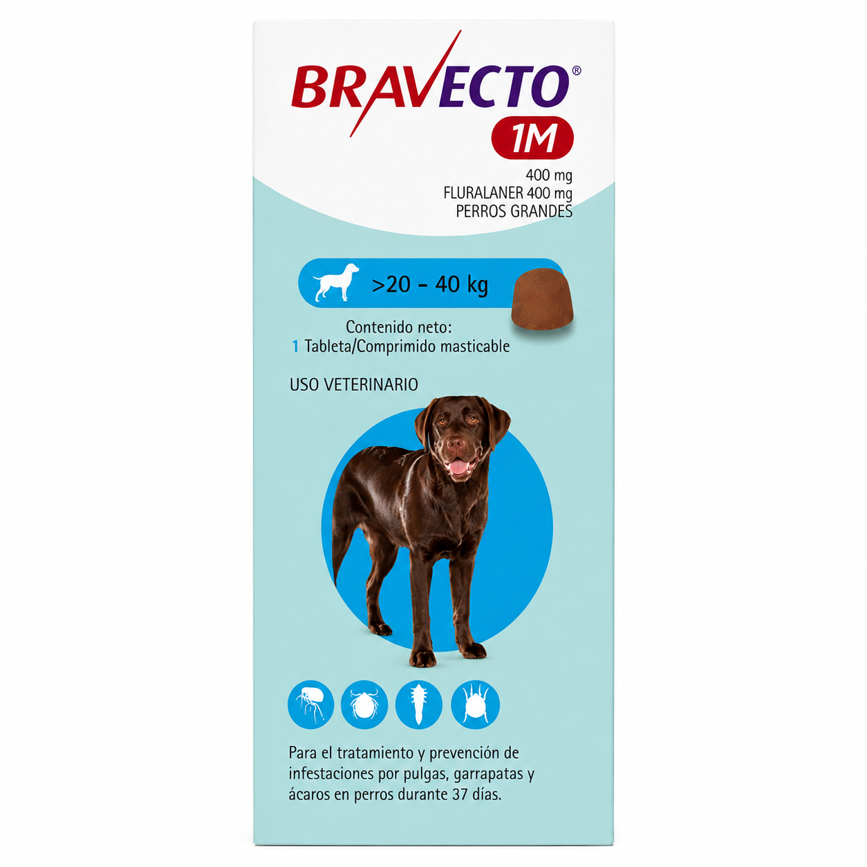 Bravecto 37 días 20 a 40 kg