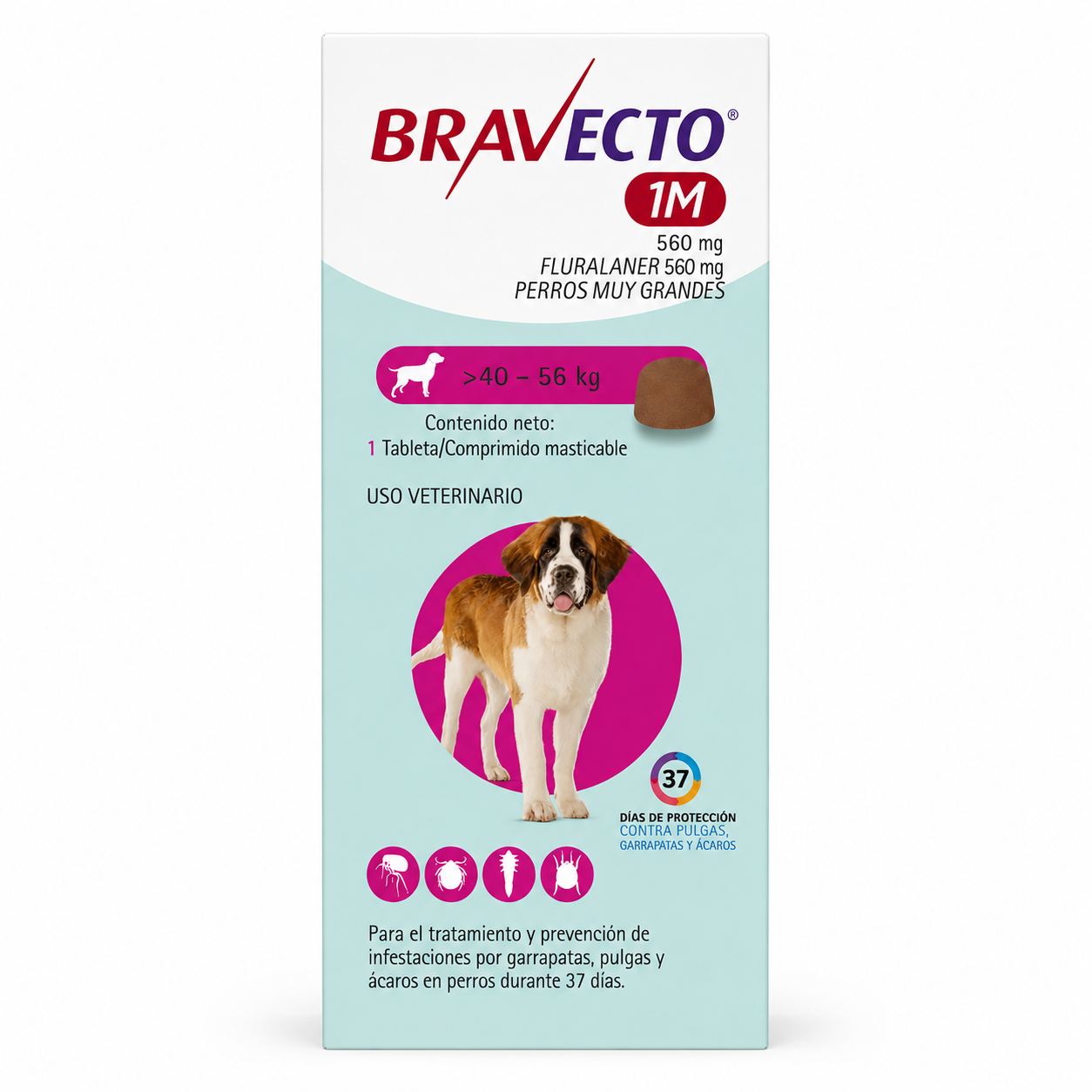 Bravecto 37 días 40 a 56 kg